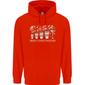 Funny Weekly Coffee to Alcohol Evolution Wine Mens 80% Cotton Hoodie Bright Red