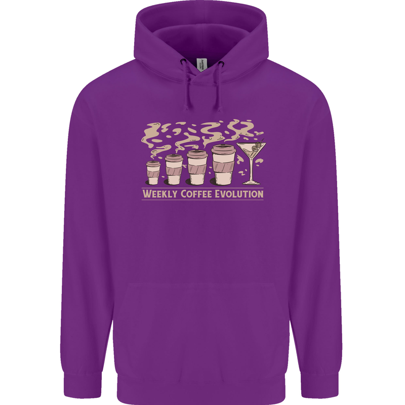 Funny Weekly Coffee to Alcohol Evolution Wine Mens 80% Cotton Hoodie Purple