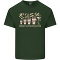 Funny Weekly Coffee to Alcohol Evolution Wine Mens Cotton T-Shirt Tee Top Forest Green