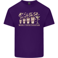 Funny Weekly Coffee to Alcohol Evolution Wine Mens Cotton T-Shirt Tee Top Purple