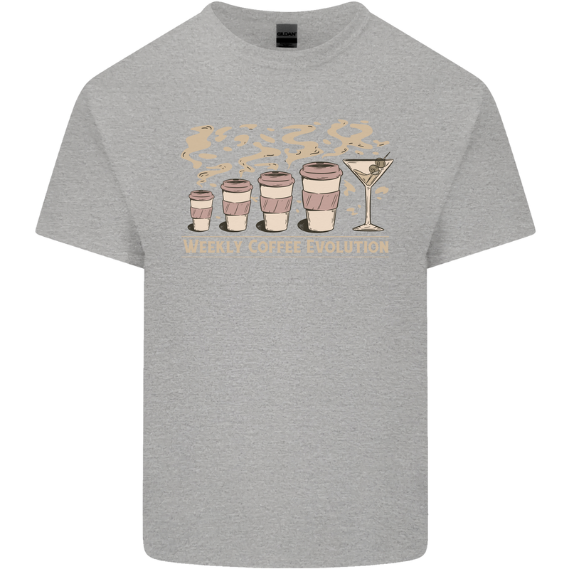 Funny Weekly Coffee to Alcohol Evolution Wine Mens Cotton T-Shirt Tee Top Sports Grey