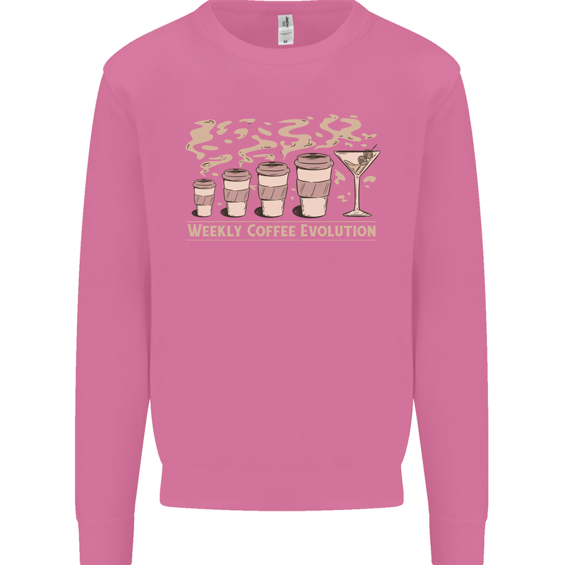 Funny Weekly Coffee to Alcohol Evolution Wine Mens Sweatshirt Jumper Azalea