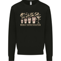 Funny Weekly Coffee to Alcohol Evolution Wine Mens Sweatshirt Jumper Black