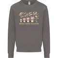 Funny Weekly Coffee to Alcohol Evolution Wine Mens Sweatshirt Jumper Charcoal