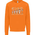 Funny Weekly Coffee to Alcohol Evolution Wine Mens Sweatshirt Jumper Orange