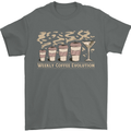 Funny Weekly Coffee to Alcohol Evolution Wine Mens T-Shirt 100% Cotton Charcoal