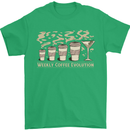 Funny Weekly Coffee to Alcohol Evolution Wine Mens T-Shirt 100% Cotton Irish Green