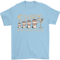 Funny Weekly Coffee to Alcohol Evolution Wine Mens T-Shirt 100% Cotton Light Blue