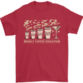 Funny Weekly Coffee to Alcohol Evolution Wine Mens T-Shirt 100% Cotton Red