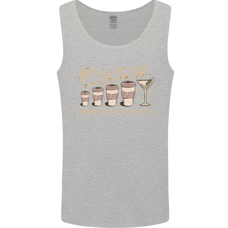 Funny Weekly Coffee to Alcohol Evolution Wine Mens Vest Tank Top Sports Grey