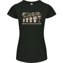 Funny Weekly Coffee to Alcohol Evolution Wine Womens Petite Cut T-Shirt Black