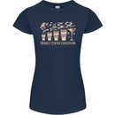 Funny Weekly Coffee to Alcohol Evolution Wine Womens Petite Cut T-Shirt Navy Blue