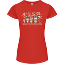 Funny Weekly Coffee to Alcohol Evolution Wine Womens Petite Cut T-Shirt Red