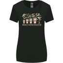 Funny Weekly Coffee to Alcohol Evolution Wine Womens Wider Cut T-Shirt Black