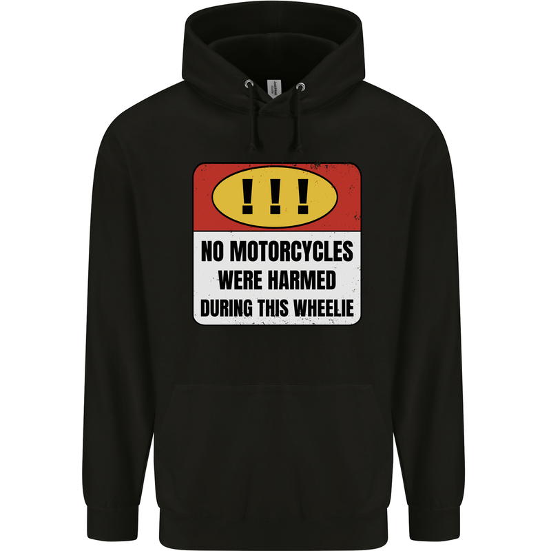 Funny Wheelie Motorbike Motocross MotoX Childrens Kids Hoodie Black