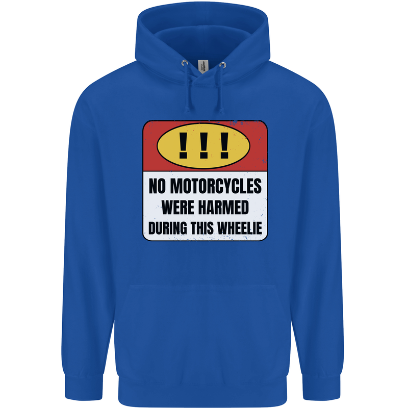 Funny Wheelie Motorbike Motocross MotoX Childrens Kids Hoodie Royal Blue