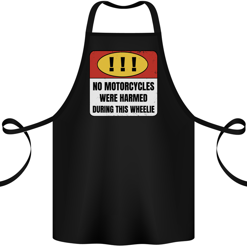 Funny Wheelie Motorbike Motocross MotoX Cotton Apron 100% Organic Black