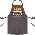 Funny Wheelie Motorbike Motocross MotoX Cotton Apron 100% Organic Dark Grey