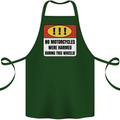 Funny Wheelie Motorbike Motocross MotoX Cotton Apron 100% Organic Forest Green