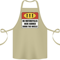 Funny Wheelie Motorbike Motocross MotoX Cotton Apron 100% Organic Khaki