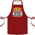 Funny Wheelie Motorbike Motocross MotoX Cotton Apron 100% Organic Maroon