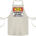 Funny Wheelie Motorbike Motocross MotoX Cotton Apron 100% Organic Natural