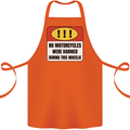 Funny Wheelie Motorbike Motocross MotoX Cotton Apron 100% Organic Orange