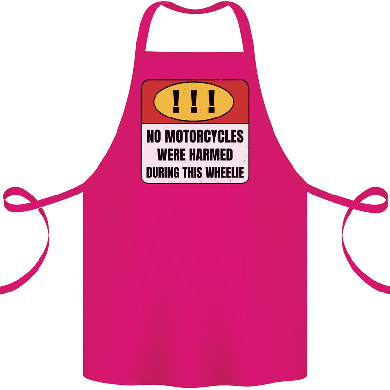 Funny Wheelie Motorbike Motocross MotoX Cotton Apron 100% Organic Pink