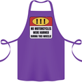 Funny Wheelie Motorbike Motocross MotoX Cotton Apron 100% Organic Purple