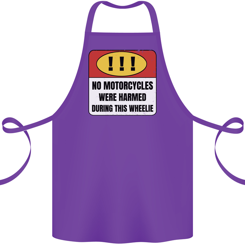 Funny Wheelie Motorbike Motocross MotoX Cotton Apron 100% Organic Purple