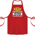 Funny Wheelie Motorbike Motocross MotoX Cotton Apron 100% Organic Red