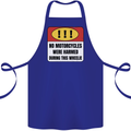 Funny Wheelie Motorbike Motocross MotoX Cotton Apron 100% Organic Royal Blue