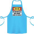 Funny Wheelie Motorbike Motocross MotoX Cotton Apron 100% Organic Turquoise