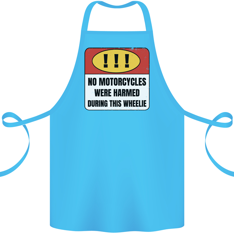 Funny Wheelie Motorbike Motocross MotoX Cotton Apron 100% Organic Turquoise