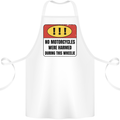 Funny Wheelie Motorbike Motocross MotoX Cotton Apron 100% Organic White