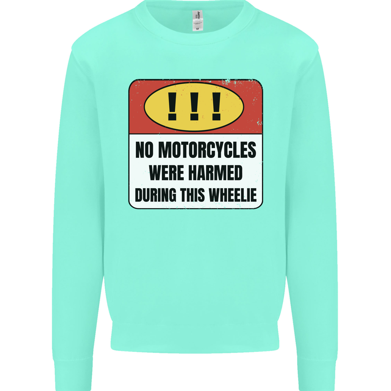 Funny Wheelie Motorbike Motocross MotoX Kids Sweatshirt Jumper Peppermint