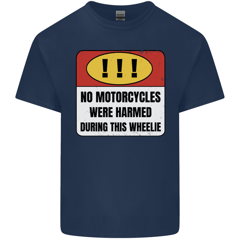 Funny Wheelie Motorbike Motocross MotoX Kids T-Shirt Childrens Navy Blue