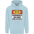 Funny Wheelie Motorbike Motocross MotoX Mens 80% Cotton Hoodie Light Blue
