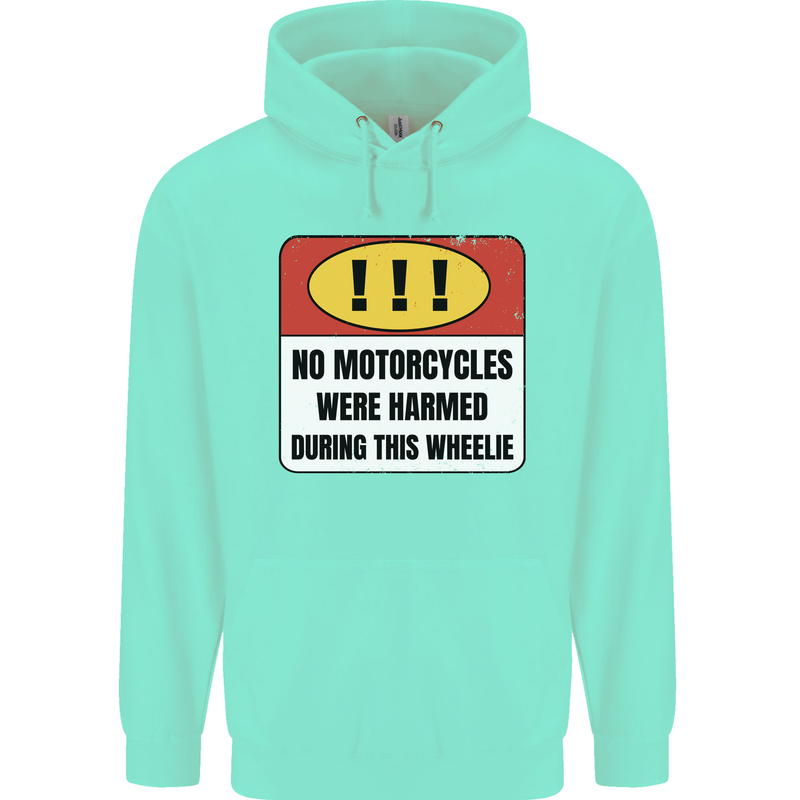 Funny Wheelie Motorbike Motocross MotoX Mens 80% Cotton Hoodie Peppermint