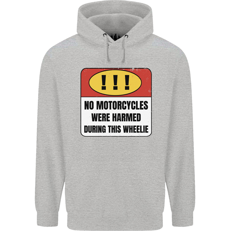Funny Wheelie Motorbike Motocross MotoX Mens 80% Cotton Hoodie Sports Grey