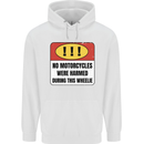 Funny Wheelie Motorbike Motocross MotoX Mens 80% Cotton Hoodie White