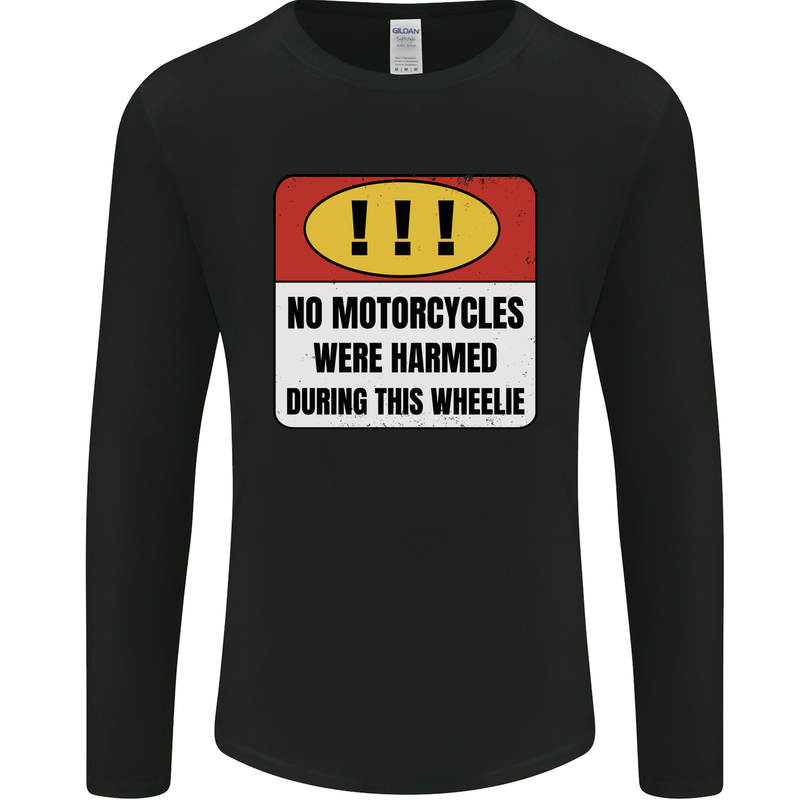Funny Wheelie Motorbike Motocross MotoX Mens Long Sleeve T-Shirt Black