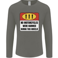 Funny Wheelie Motorbike Motocross MotoX Mens Long Sleeve T-Shirt Charcoal