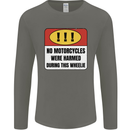 Funny Wheelie Motorbike Motocross MotoX Mens Long Sleeve T-Shirt Charcoal
