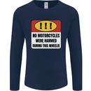 Funny Wheelie Motorbike Motocross MotoX Mens Long Sleeve T-Shirt Navy Blue