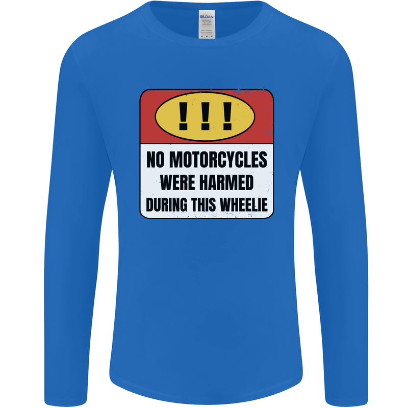 Funny Wheelie Motorbike Motocross MotoX Mens Long Sleeve T-Shirt Royal Blue