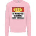 Funny Wheelie Motorbike Motocross MotoX Mens Sweatshirt Jumper Light Pink