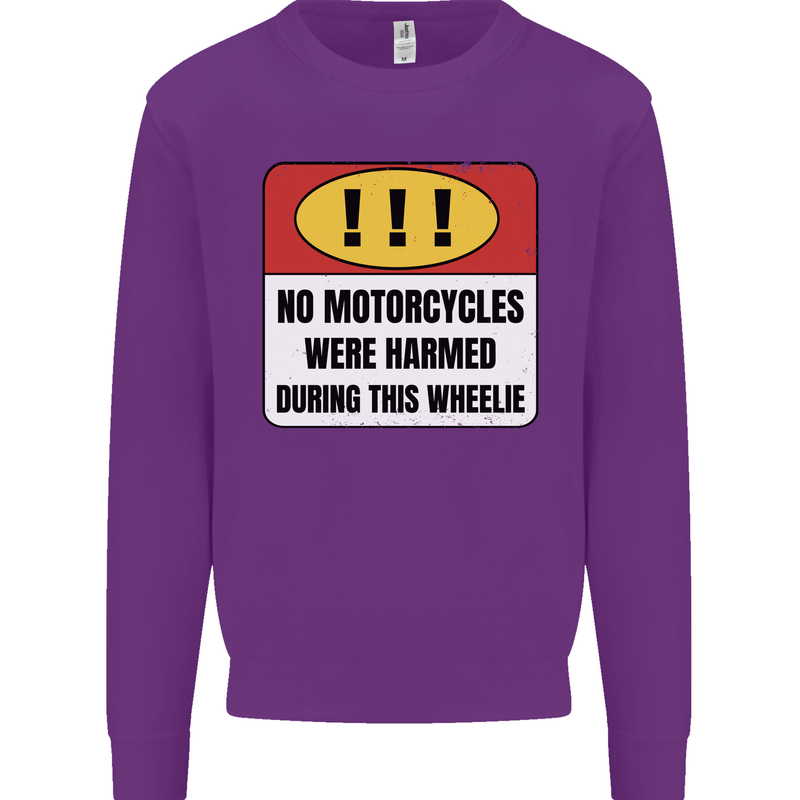 Funny Wheelie Motorbike Motocross MotoX Mens Sweatshirt Jumper Purple