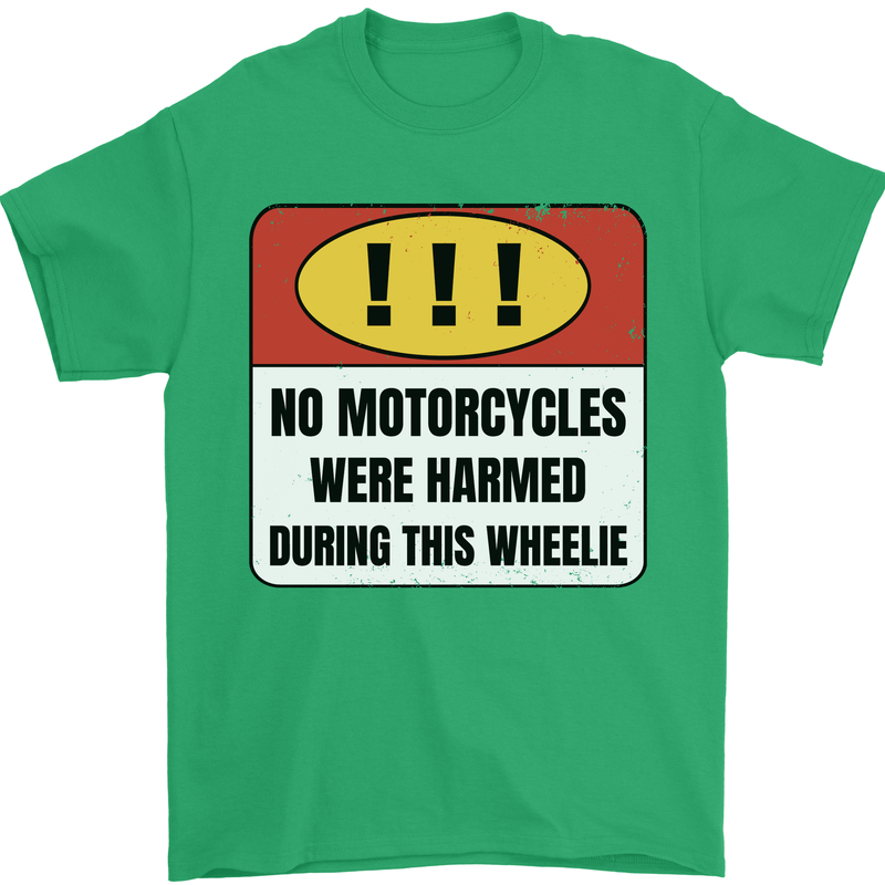Funny Wheelie Motorbike Motocross MotoX Mens T-Shirt 100% Cotton Irish Green