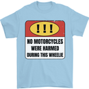 Funny Wheelie Motorbike Motocross MotoX Mens T-Shirt 100% Cotton Light Blue